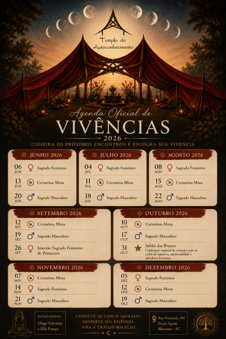 Agenda Oficial de Vivências 2026